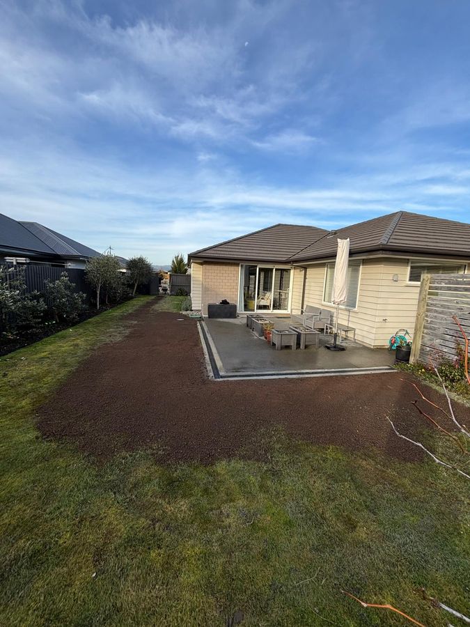 New strip drain installed along a patio at a Christchurch home