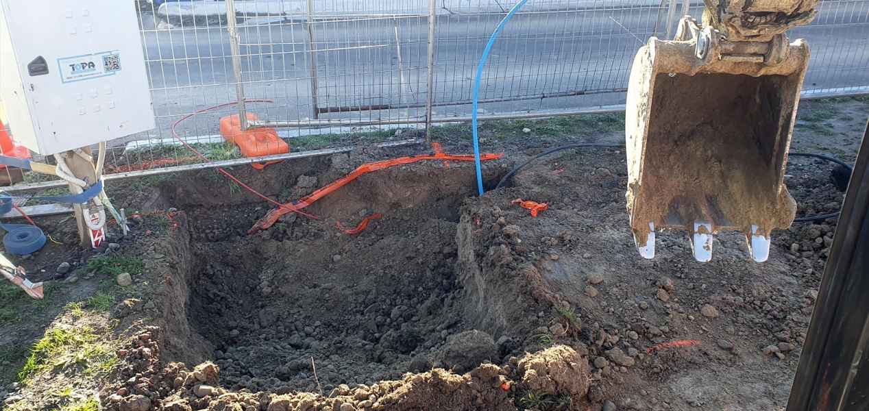 Pressure sewer pump chamber connected up in Christchurch