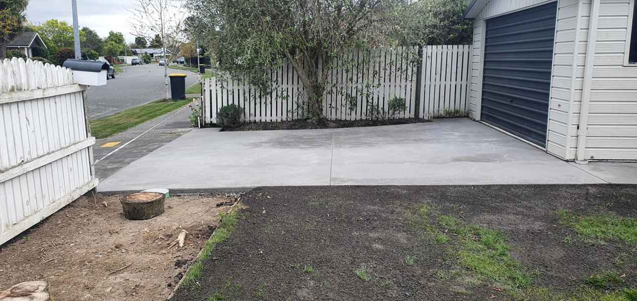 Driveway reinstated after new drainage was laid at a Christchurch home