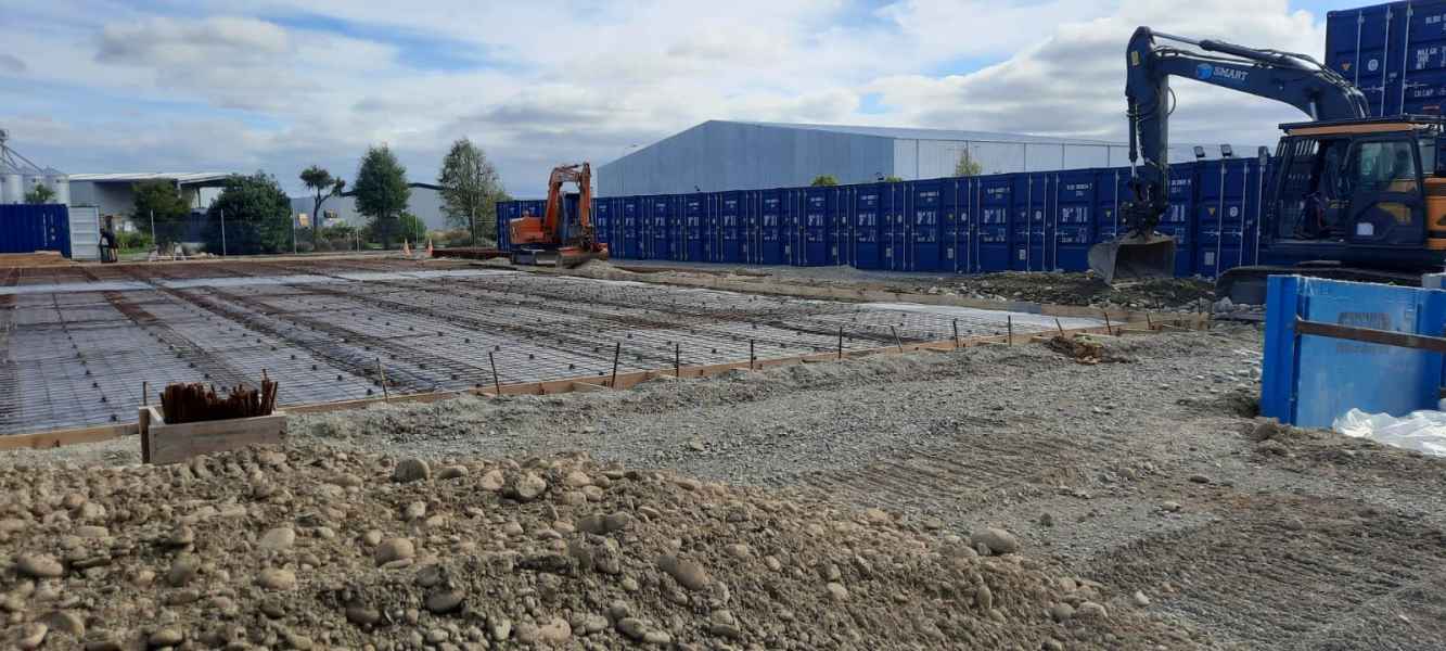 Commercial yard drainage installation in Rolleston