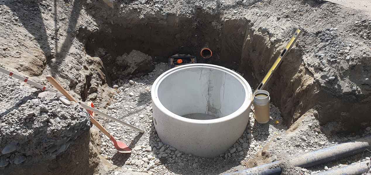 Concrete manhole riser bedded on a Christchurch civil drainage job
